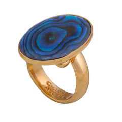 Alchemia Blue Abalone Adjustable Ring