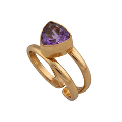 Alchemia Amethyst Trillion Adjustable Cuff Ring