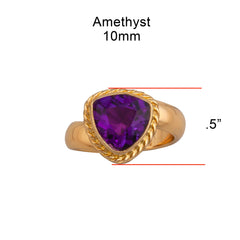 Alchemia Amethyst Trillion Rope Adjustable Ring