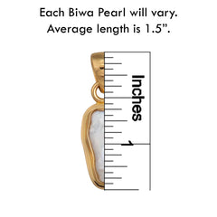 Alchemia Biwa Pearl Pendant with Detailed Edge