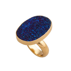 Alchemia Cobalt Blue Druse Adjustable Ring