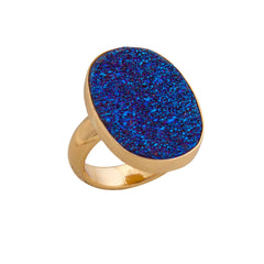 Alchemia Cobalt Blue Druse Adjustable Ring
