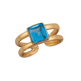 Alchemia Lab Created Blue Zircon Adjustable Cuff Ring