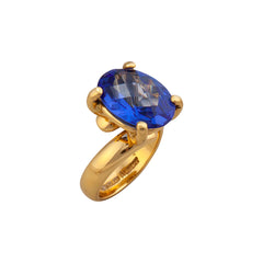 Alchemia Lab Created Tanzanite Oval Prong Set Adjustable Ring