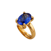 Alchemia Lab Created Tanzanite Oval Prong Set Adjustable Ring