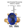 Alchemia Lab Created Tanzanite Oval Prong Set Adjustable Ring