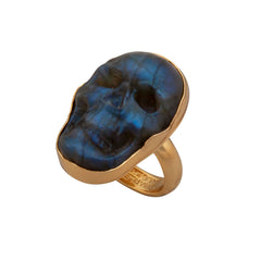 Alchemia Labradorite Skull Adjustable Ring - Small
