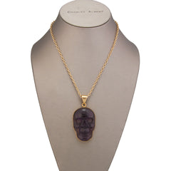 Alchemia Large Amethyst Skull Pendant