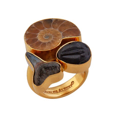 Alchemia Multi-Fossil Adjustable Ring - Timeless Treasures