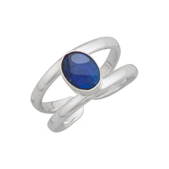 Sterling Silver Australian Opal Adjustable Cuff Ring