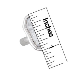 Sterling Silver Biwa Pearl Adjustable Ring with Detailed Edge