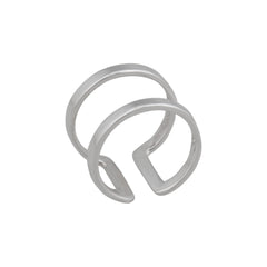 Sterling Silver Endless Mid-Finger Adjustable Cuff Ring