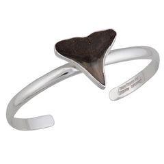 Sterling Silver Fossil Shark Tooth Mini Cuff - Fierce Elegance