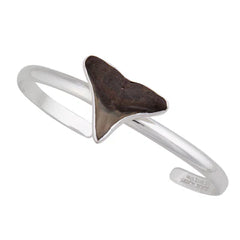 Sterling Silver Fossil Shark Tooth Mini Cuff - Fierce Elegance
