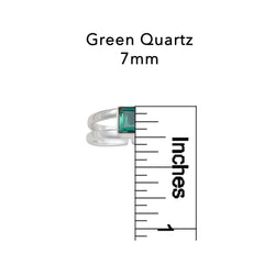 Sterling Silver Green Quartz Adjustable Cuff Ring