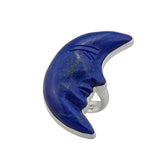 Sterling Silver Lapis Lazuli Crescent Moon Adjustable Ring