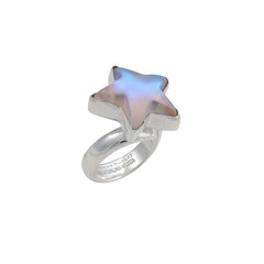 Sterling Silver Luminite Star Adjustable Ring