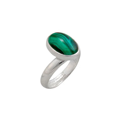 Sterling Silver Malachite Petite Adjustable Ring