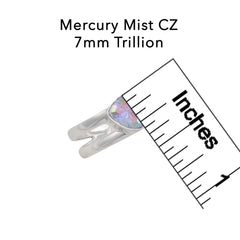 Sterling Silver Mercury Mist Trillion Adjustable Cuff Ring