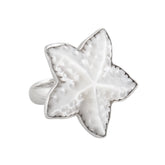 Sterling Silver Mother of Pearl Starfish Adjustable Ring
