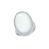 Sterling Silver Oval Luminite Adjustable Ring - Moonlit Glow