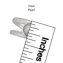 Sterling Silver Pearl Adjustable Cuff Ring