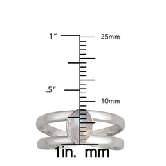 Sterling Silver Rainbow Moonstone Adjustable Cuff Ring