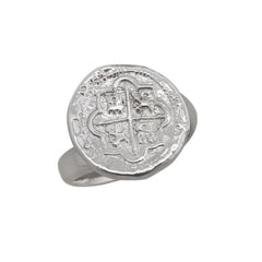 Sterling Silver Replica Spanish Coin Adjustable Ring
