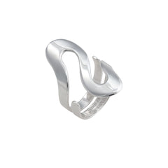 Sterling Silver Serpentine High Polish Adjustable Ring