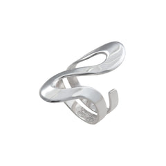 Sterling Silver Serpentine High Polish Adjustable Ring