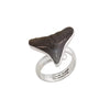 Sterling Silver Fossil Shark Tooth Adjustable Ring - Timeless Strength
