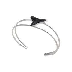 Sterling Silver Shark Tooth Double Band Petite Cuff - Wild Grace