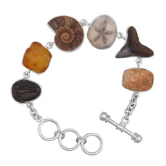 Sterling Silver Small Multi-Fossil Bracelet  - Earth’s Legacy