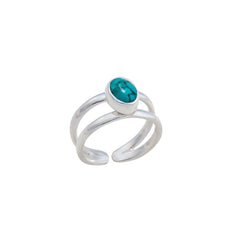 Sterling Silver Turquoise Adjustable Cuff Ring