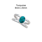 Sterling Silver Turquoise Adjustable Cuff Ring