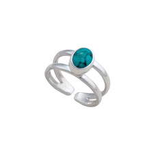 Sterling Silver Turquoise Adjustable Cuff Ring
