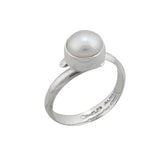 Sterling Silver Pearl Petite Adjustable Ring