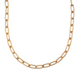 GOLD TONE BASE METAL PAPERCLIP CHAIN WITH LOBSTER CLAW CLASP