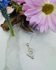 STERLING SILVER PETITE GREEN AMETHYST HEART PENDANT