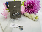Sterling Silver Rainbow Moonstone Butterfly Pendant & Earring Set