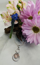 Sterling Silver Rough Morganite Infinity Pendant