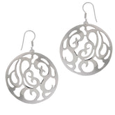 STERLING SILVER ROUND CUT-OUT Drop EARRINGS