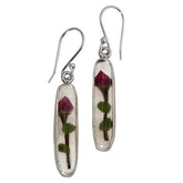 Sterling Silver Forever Rose Drop Earrings
