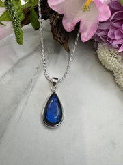 Sterling Silver Pear Shaped Labradorite Pendant