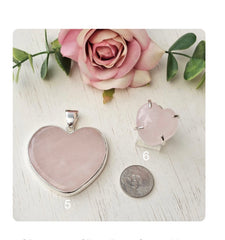 Sterling Silver Rose Quartz Heart Pendant - Show Stopper!