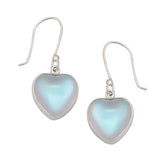Sterling Silver Luminite Heart Drop Earrings