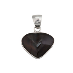 Sterling Silver Rainbow Obsidian Heart Pendant