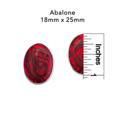Sterling Silver Red Abalone Drop Earrings