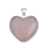 Sterling Silver Rose Quartz Heart Pendant