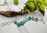 Adjustable Sterling Silver Multi Turquoise Bracelet- The Tranquil Link